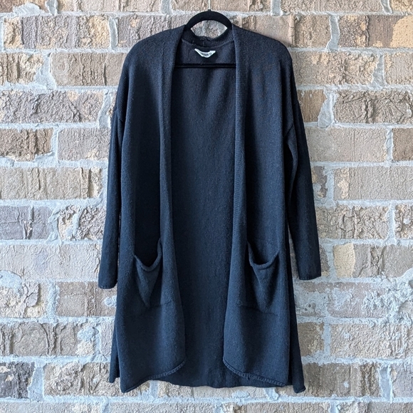Mountain Khakis Black Hemp Organic Cotton Long Line Open Front Cardigan XS - Picture 1 of 7